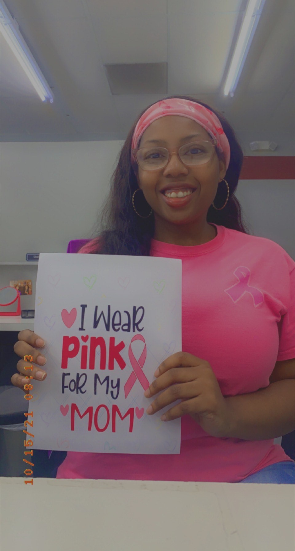 "I support breast cancer because of my mom, she had breast cancer and we fought with her and she is successfully a breast cancer survivor. "-Chelsa Windham, Customer Service Rep/ Northport Office